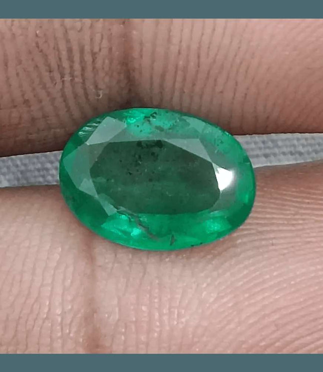 2.53ct Natural Deep Green Emerald GSI Certified - SMSGEMS 