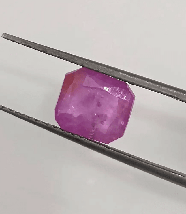 2.55ct Natural Pinkish Red Ruby GSI Certified - SMSGEMS 