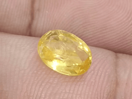 GSI Certified 2.58ct Yellow Ceylon Sapphire, Natural Untreated Gemstone - SMSGEMS 