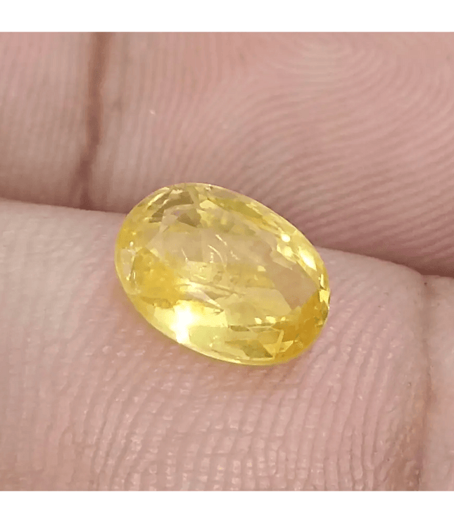 GSI Certified 2.58ct Yellow Ceylon Sapphire, Natural Untreated Gemstone - SMSGEMS 