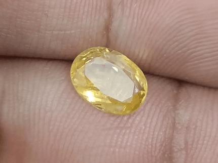 GSI Certified 2.58ct Yellow Ceylon Sapphire, Natural Untreated Gemstone - SMSGEMS 