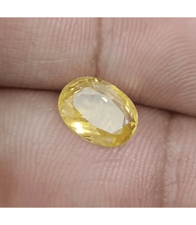 GSI Certified 2.58ct Yellow Ceylon Sapphire, Natural Untreated Gemstone - SMSGEMS 