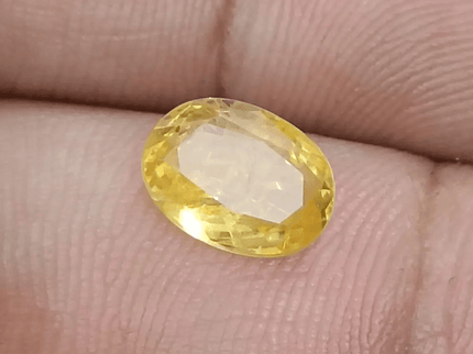 GSI Certified 2.58ct Yellow Ceylon Sapphire, Natural Untreated Gemstone - SMSGEMS 