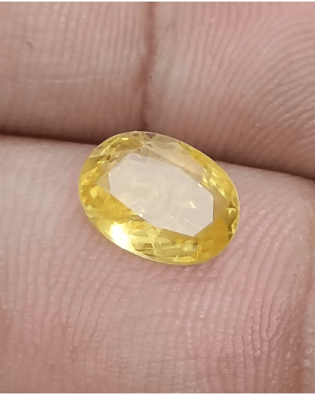GSI Certified 2.58ct Yellow Ceylon Sapphire, Natural Untreated Gemstone - SMSGEMS 