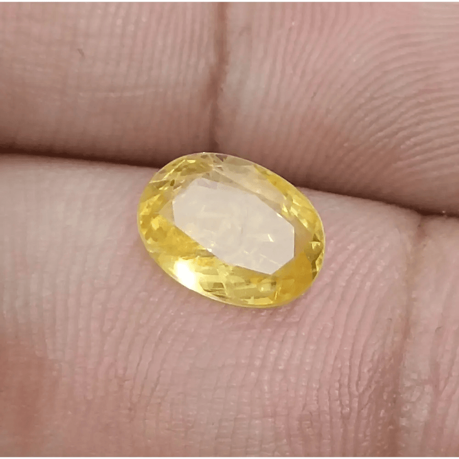 GSI Certified 2.58ct Yellow Ceylon Sapphire, Natural Untreated Gemstone - SMSGEMS 
