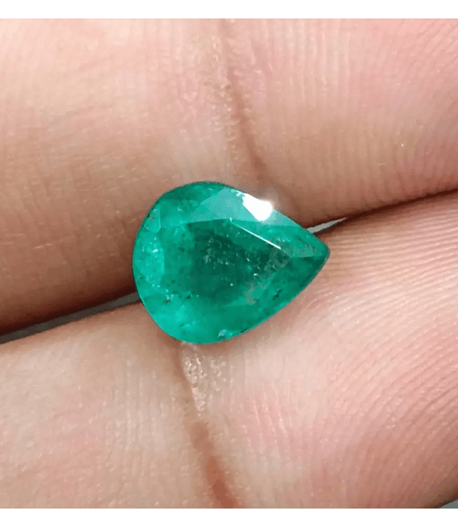 GSI Certified 2.59ct Zambia Emerald , 100% Natural Earth Mined Gemstone - SMSGEMS 