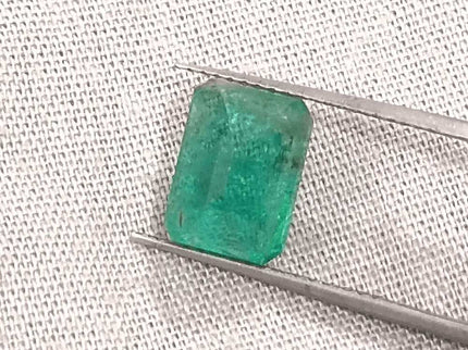 GSI Certified 2.62ct Medium Green Zambian Emerald - SMSGEMS 