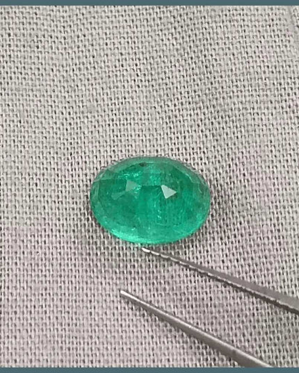 2.62ct Vivid Green Zambian emerald GSI Certified - SMSGEMS 