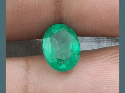 2.62ct Vivid Green Zambian emerald GSI Certified - SMSGEMS 