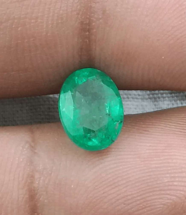 2.62ct Vivid Green Zambian emerald GSI Certified - SMSGEMS 