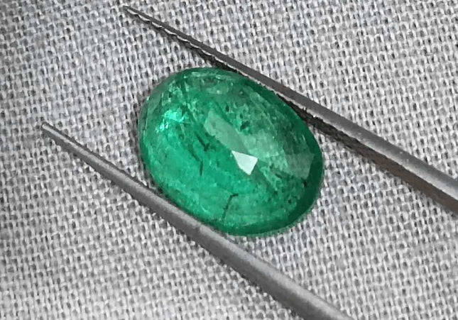 GSI Certified 2.67ct Vivid Green Zambian Emerald Natural Earth Mined Gemstone - SMSGEMS 