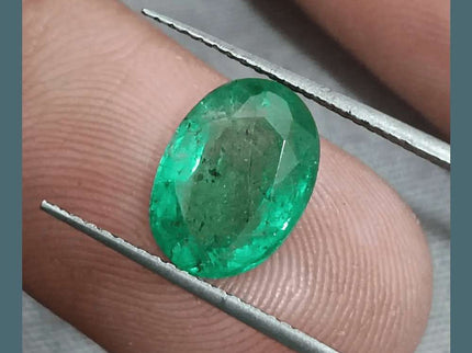 GSI Certified 2.67ct Vivid Green Zambian Emerald Natural Earth Mined Gemstone - SMSGEMS 