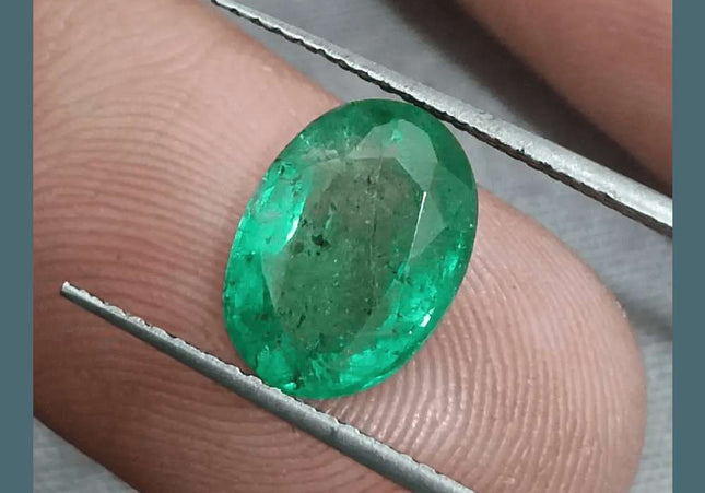 GSI Certified 2.67ct Vivid Green Zambian Emerald Natural Earth Mined Gemstone - SMSGEMS 