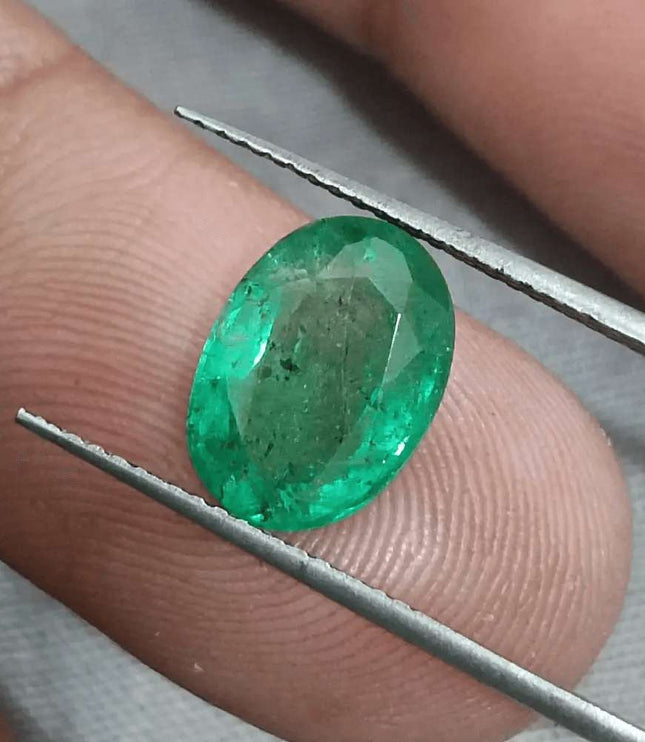 GSI Certified 2.67ct Vivid Green Zambian Emerald Natural Earth Mined Gemstone - SMSGEMS 