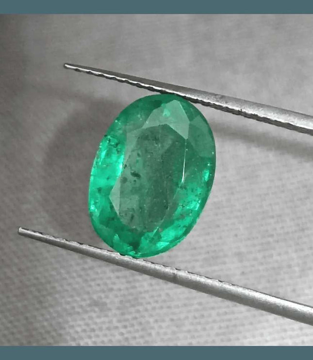 GSI Certified 2.67ct Vivid Green Zambian Emerald Natural Earth Mined Gemstone - SMSGEMS 