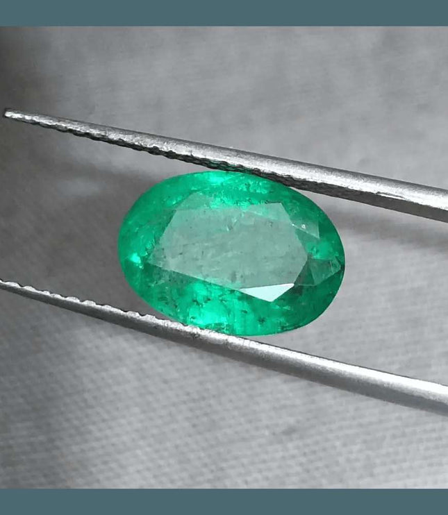 GSI Certified 2.67ct Vivid Green Zambian Emerald Natural Earth Mined Gemstone - SMSGEMS 