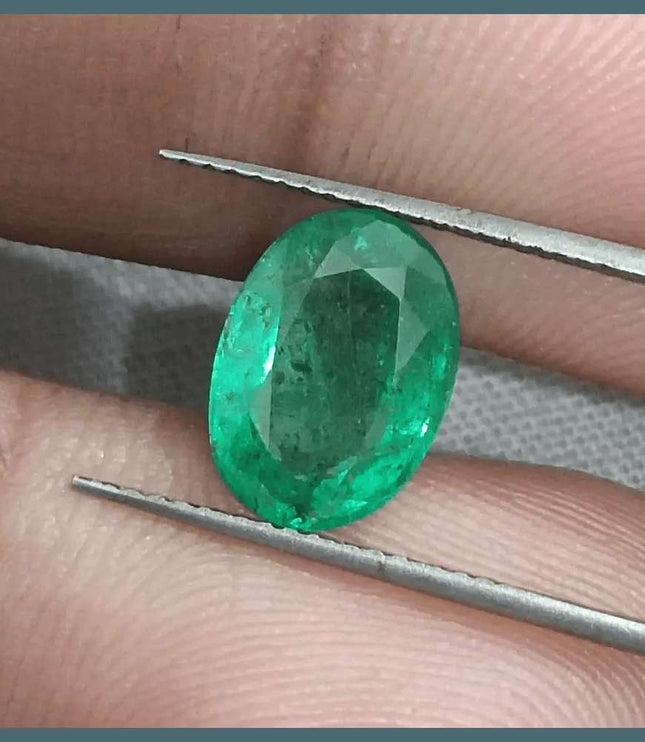 GSI Certified 2.67ct Vivid Green Zambian Emerald Natural Earth Mined Gemstone - SMSGEMS 
