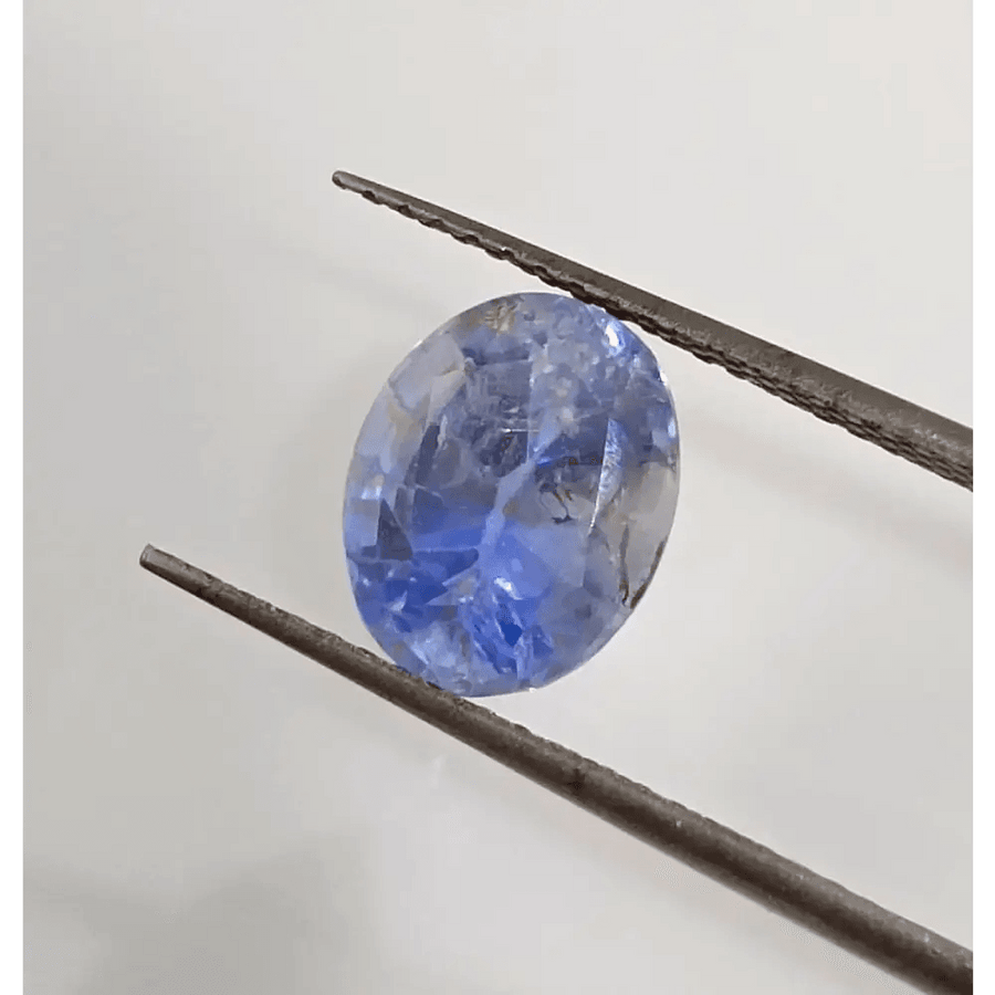 GSI Certified 2.83ct Blue Ceylon Sapphire , Natural Untreated Earth Mined Gemstone - SMSGEMS 