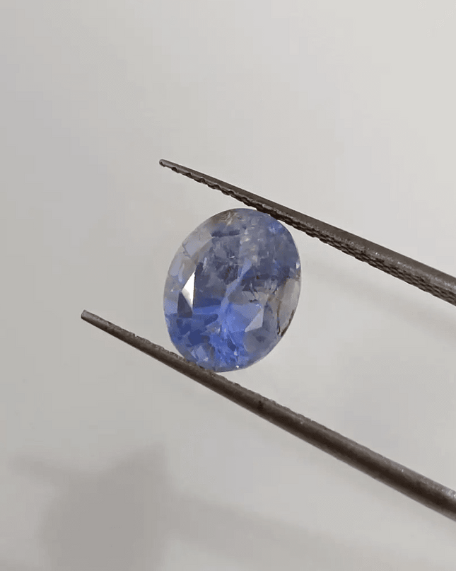GSI Certified 2.83ct Blue Ceylon Sapphire , Natural Untreated Earth Mined Gemstone - SMSGEMS 