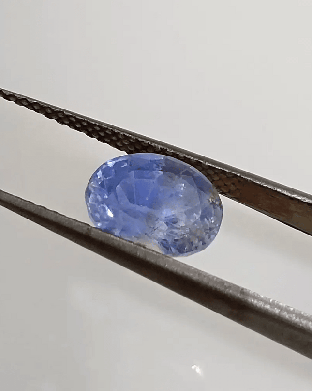 GSI Certified 2.83ct Blue Ceylon Sapphire , Natural Untreated Earth Mined Gemstone - SMSGEMS 