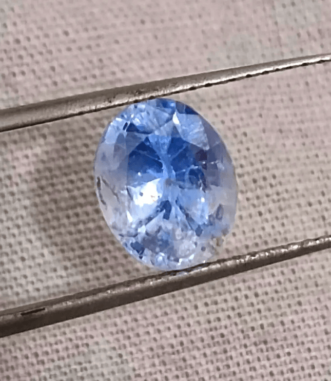 GSI Certified 2.83ct Blue Ceylon Sapphire , Natural Untreated Earth Mined Gemstone - SMSGEMS 