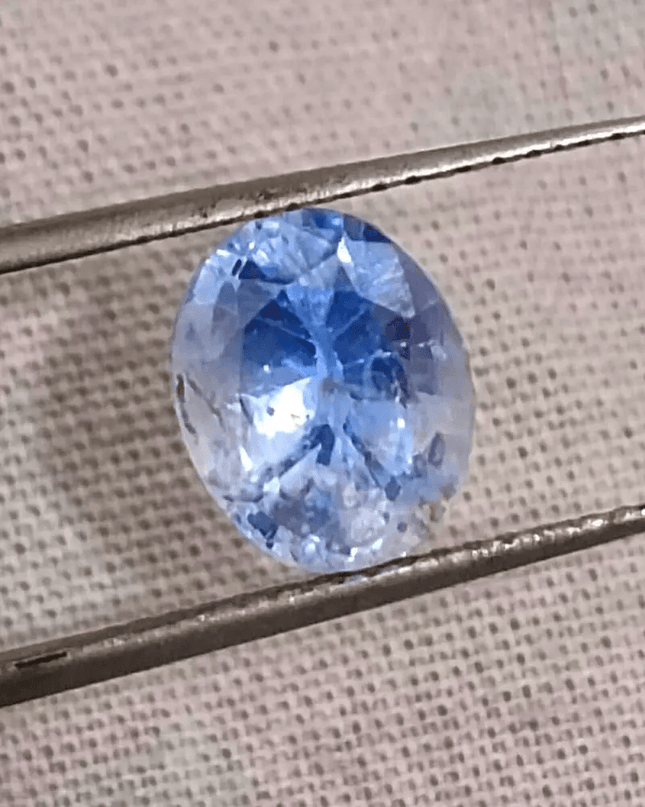 GSI Certified 2.83ct Blue Ceylon Sapphire , Natural Untreated Earth Mined Gemstone - SMSGEMS 