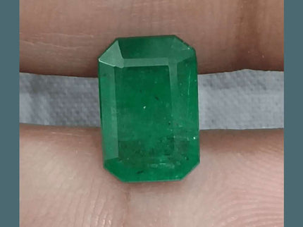 GSI Certified 2.96ct Deep Leaf Green Emerald, 100% Natural Gemstones - SMSGEMS 