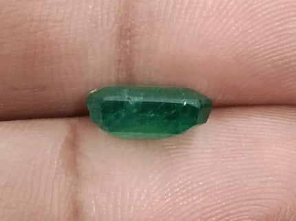 GSI Certified 2.96ct Deep Leaf Green Emerald, 100% Natural Gemstones - SMSGEMS 