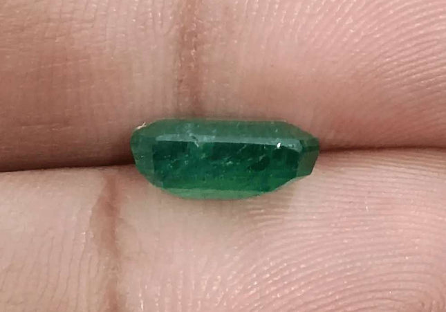 GSI Certified 2.96ct Deep Leaf Green Emerald, 100% Natural Gemstones - SMSGEMS 