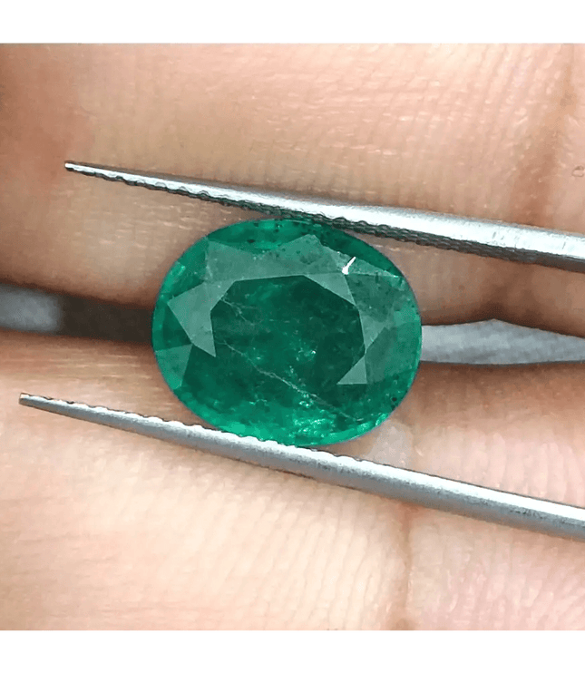 GSI Certified 2.99ct Zambian Emerald, 100% Natural Gemstone - SMSGEMS 