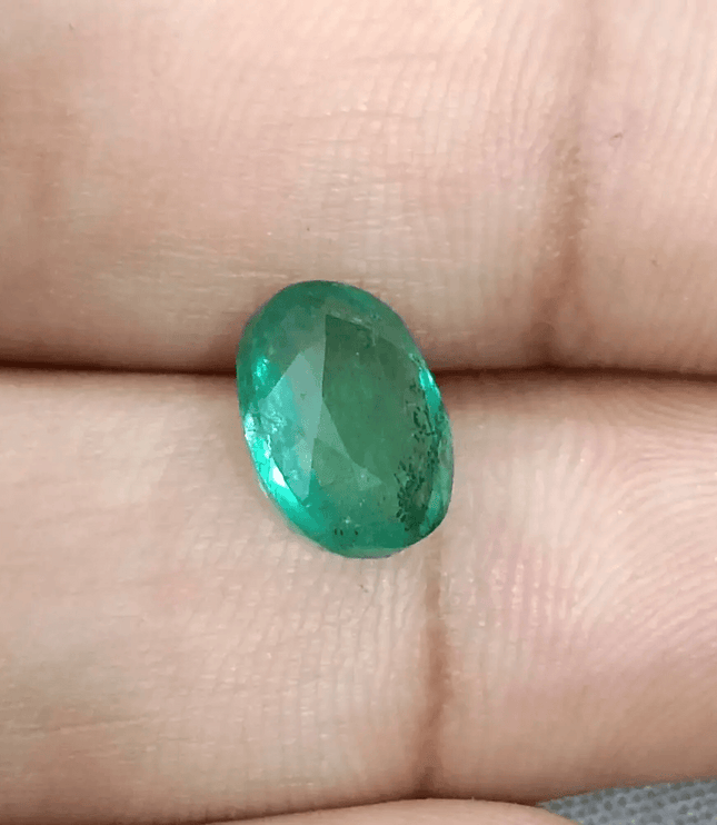 GSI Certified 2.99ct Zambian Emerald, 100% Natural Gemstone - SMSGEMS 