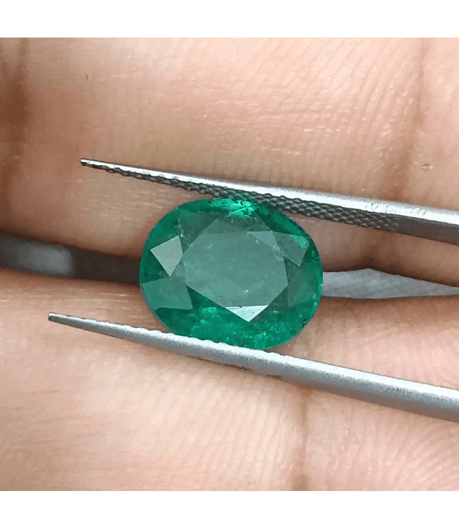 GSI Certified 2.99ct Zambian Emerald, 100% Natural Gemstone - SMSGEMS 