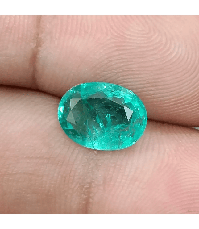 GSI Certified 3.00ct Zambian Emerald, 100% Natural Gemstone - SMSGEMS 