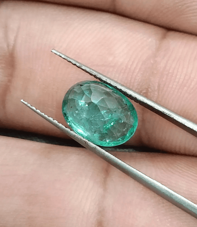 GSI Certified 3.00ct Zambian Emerald, 100% Natural Gemstone - SMSGEMS 