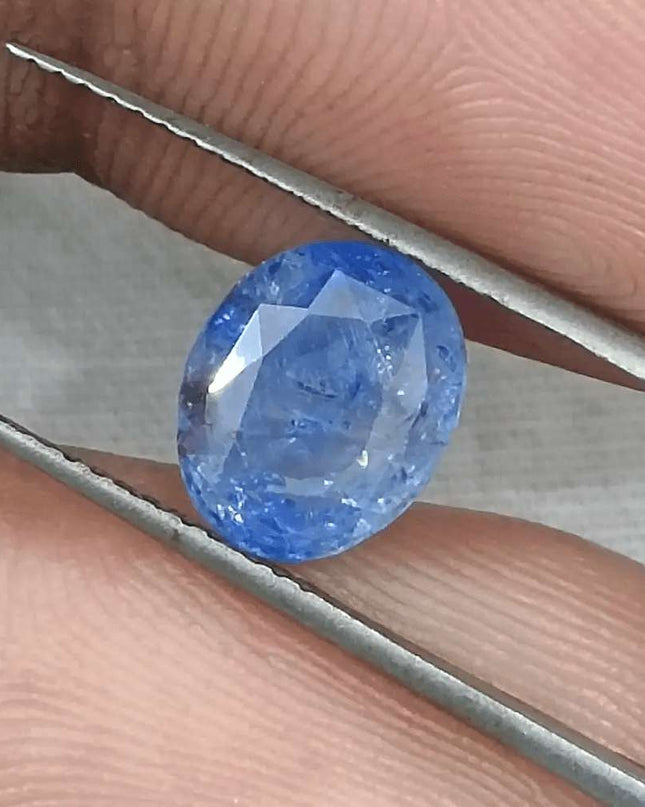 GSI Certified 3.02ct Blue Ceylon Sapphire, Natural Gemstone - SMSGEMS 