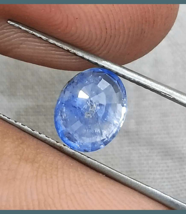 GSI Certified 3.02ct Blue Ceylon Sapphire, Natural Gemstone - SMSGEMS 