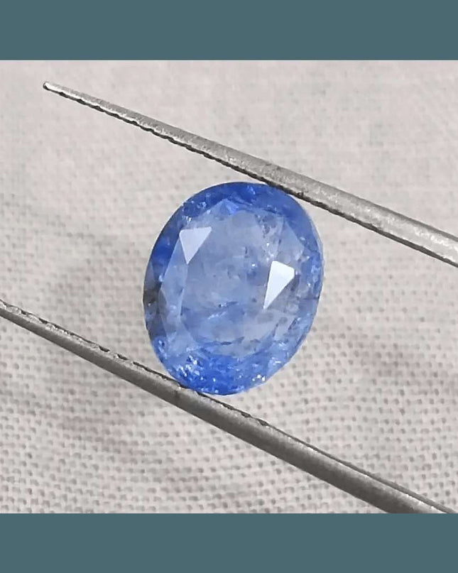 GSI Certified 3.02ct Blue Ceylon Sapphire, Natural Gemstone - SMSGEMS 