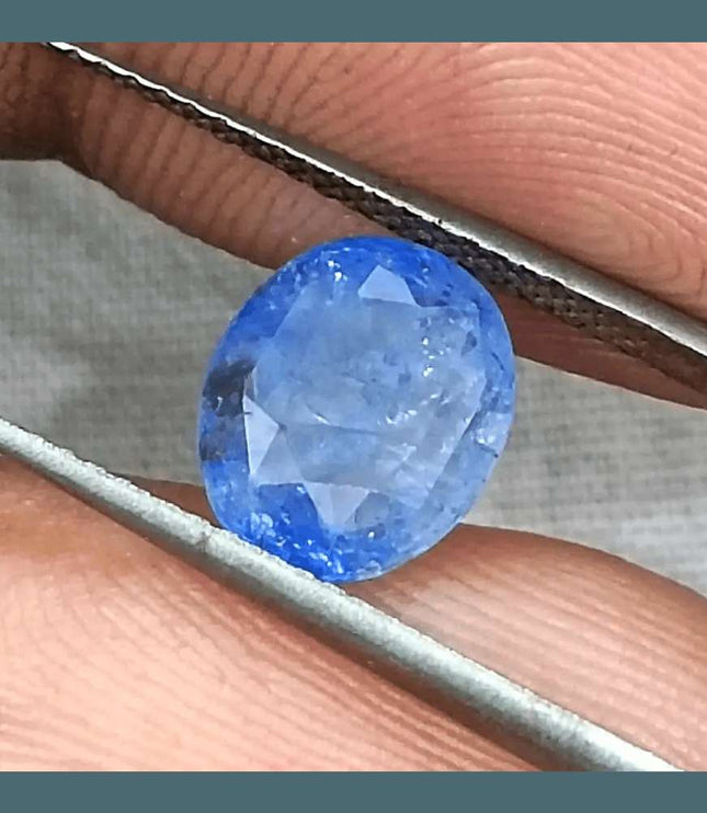 GSI Certified 3.02ct Blue Ceylon Sapphire, Natural Gemstone - SMSGEMS 