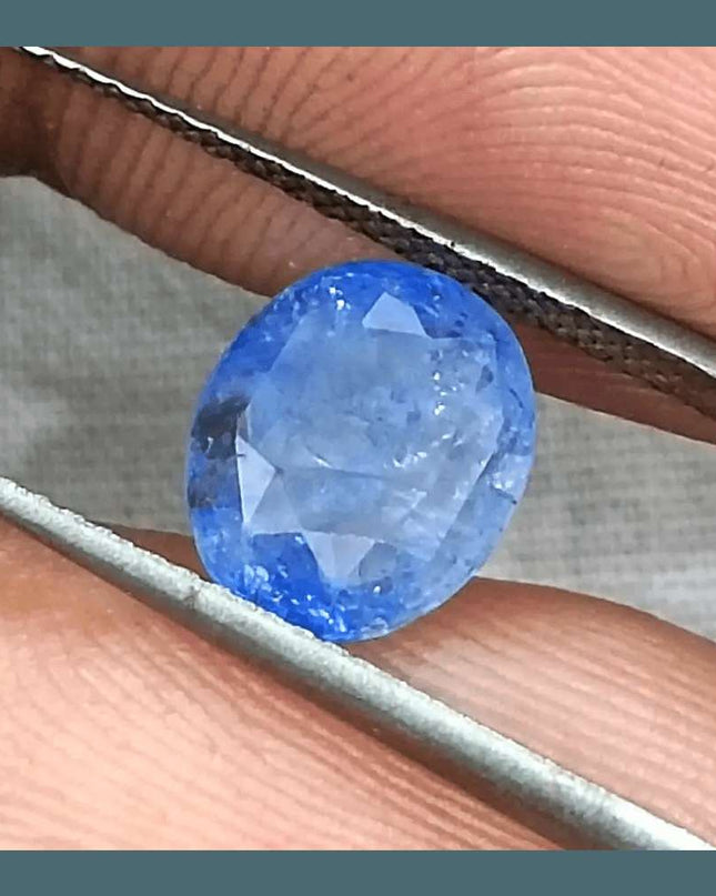 GSI Certified 3.02ct Blue Ceylon Sapphire, Natural Gemstone - SMSGEMS 