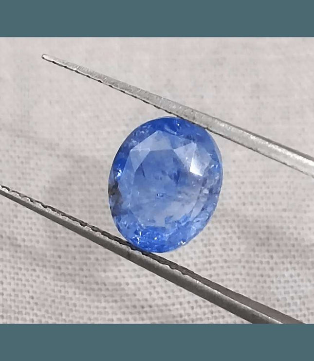 GSI Certified 3.02ct Blue Ceylon Sapphire, Natural Gemstone - SMSGEMS 