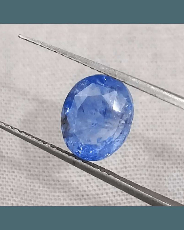 GSI Certified 3.02ct Blue Ceylon Sapphire, Natural Gemstone - SMSGEMS 
