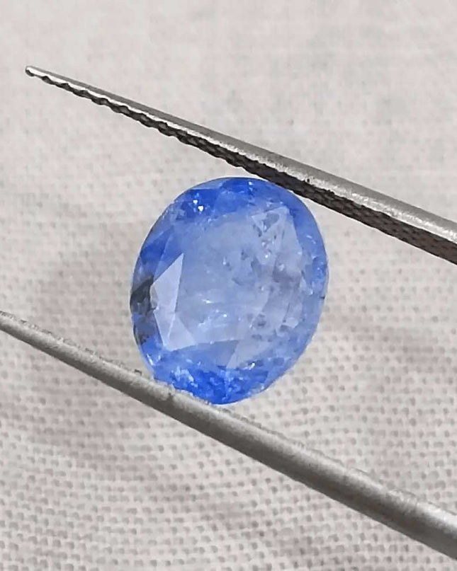 GSI Certified 3.02ct Blue Ceylon Sapphire, Natural Gemstone - SMSGEMS 
