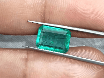 GSI Certified 3.05ct Zambian Emerald, 100% Natural Gemstone - SMSGEMS 