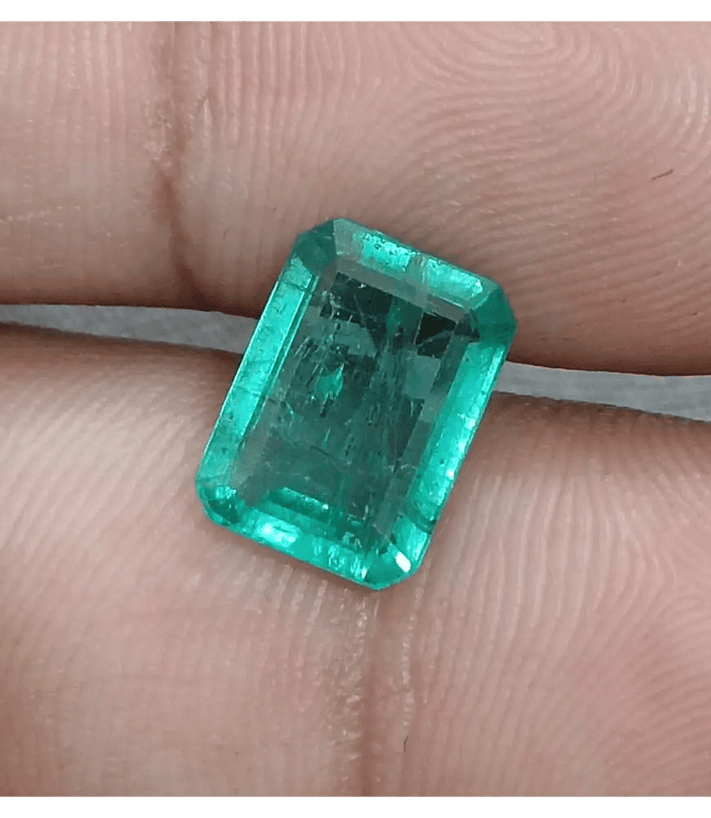 GSI Certified 3.05ct Zambian Emerald, 100% Natural Gemstone - SMSGEMS 