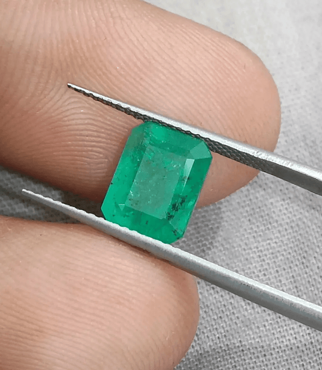 Zambian Emerald Cut Natural Earth Mined Gemstone - SMSGEMS 