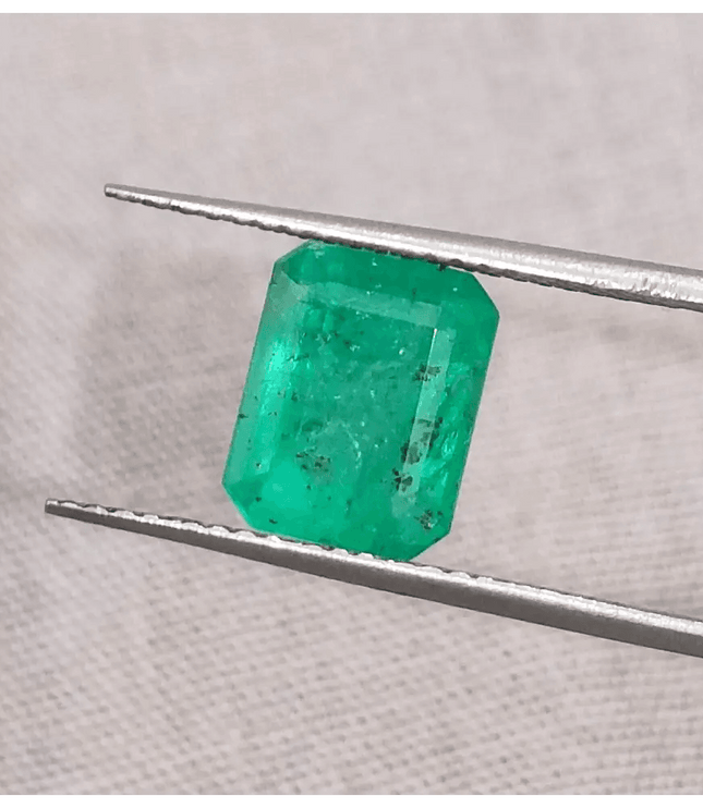 Zambian Emerald Cut Natural Earth Mined Gemstone - SMSGEMS 