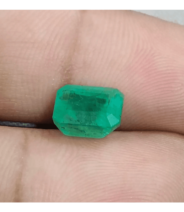 Zambian Emerald Cut Natural Earth Mined Gemstone - SMSGEMS 