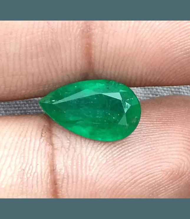 GSI Certified 3.06ct Velvet Green Emerald Natural Earth Mined Gemstone - SMSGEMS 