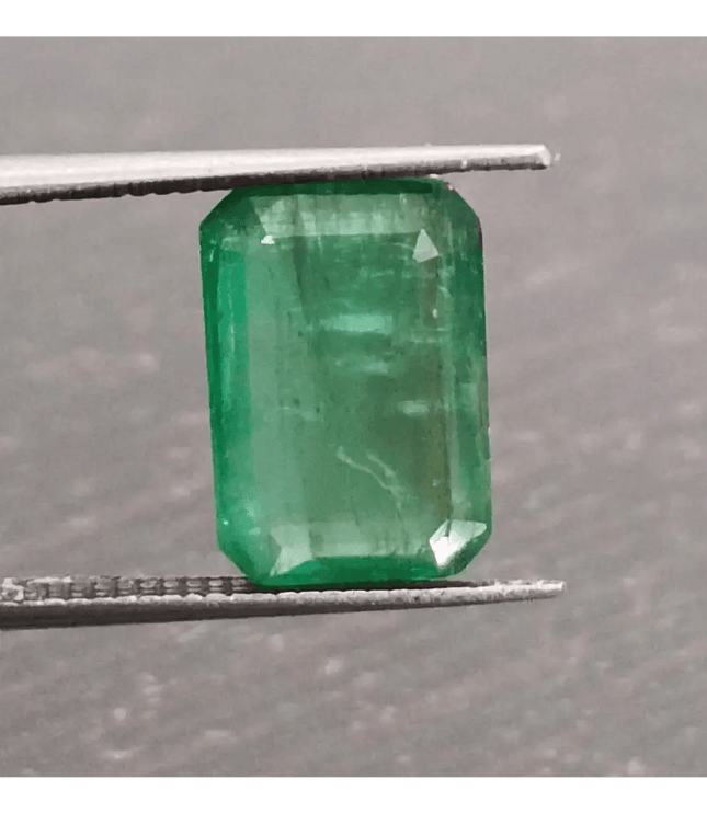 GSI Certified 3.10ct Velvet Green Emerald, 100% Natural Gemstone - SMSGEMS 