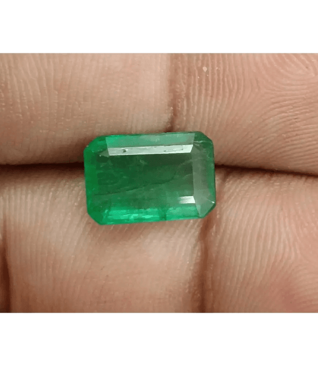GSI Certified 3.10ct Velvet Green Emerald, 100% Natural Gemstone - SMSGEMS 